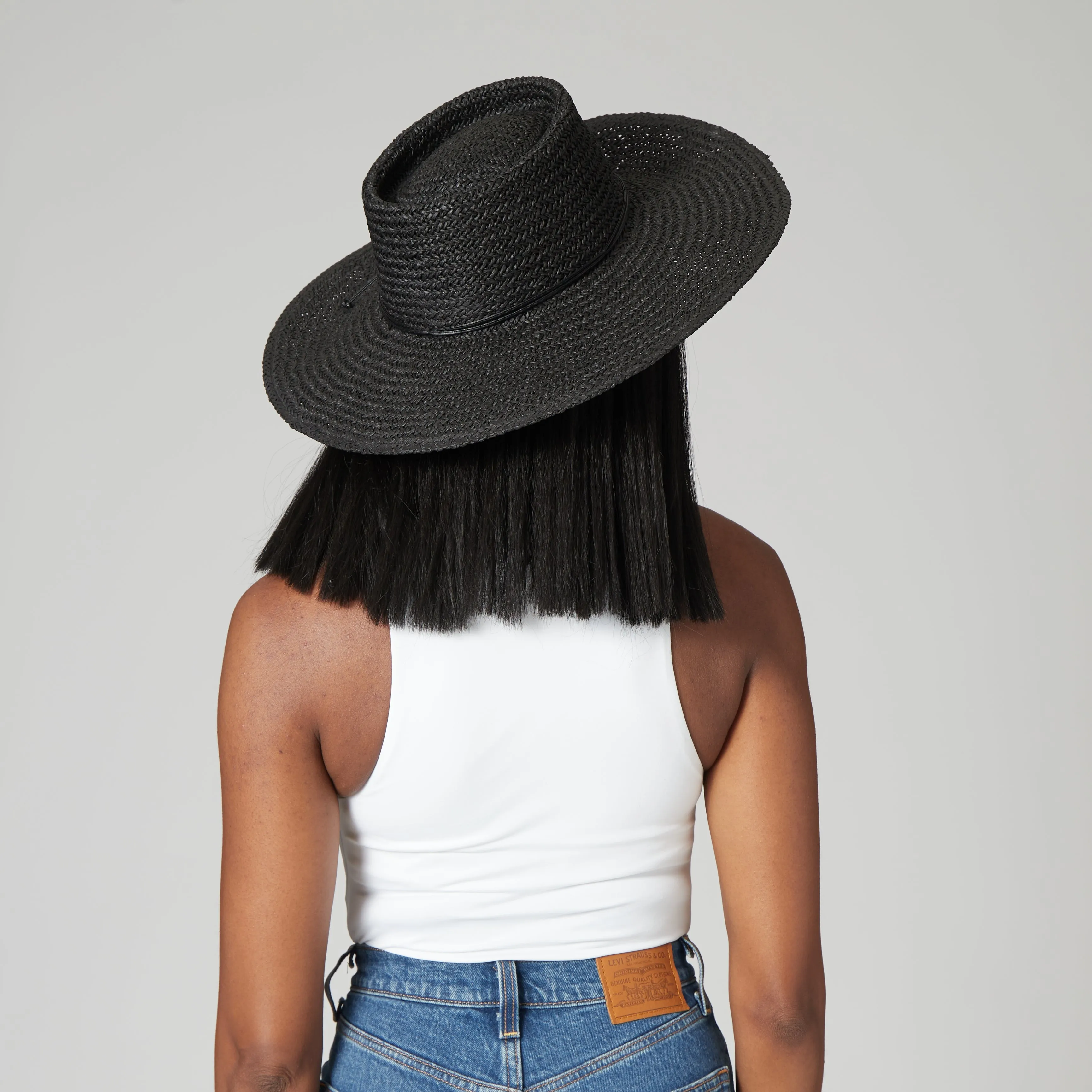 Women's Woven Paper Boater w/ Braided Band sold by San Diego Hat Company product image thumbnail 4