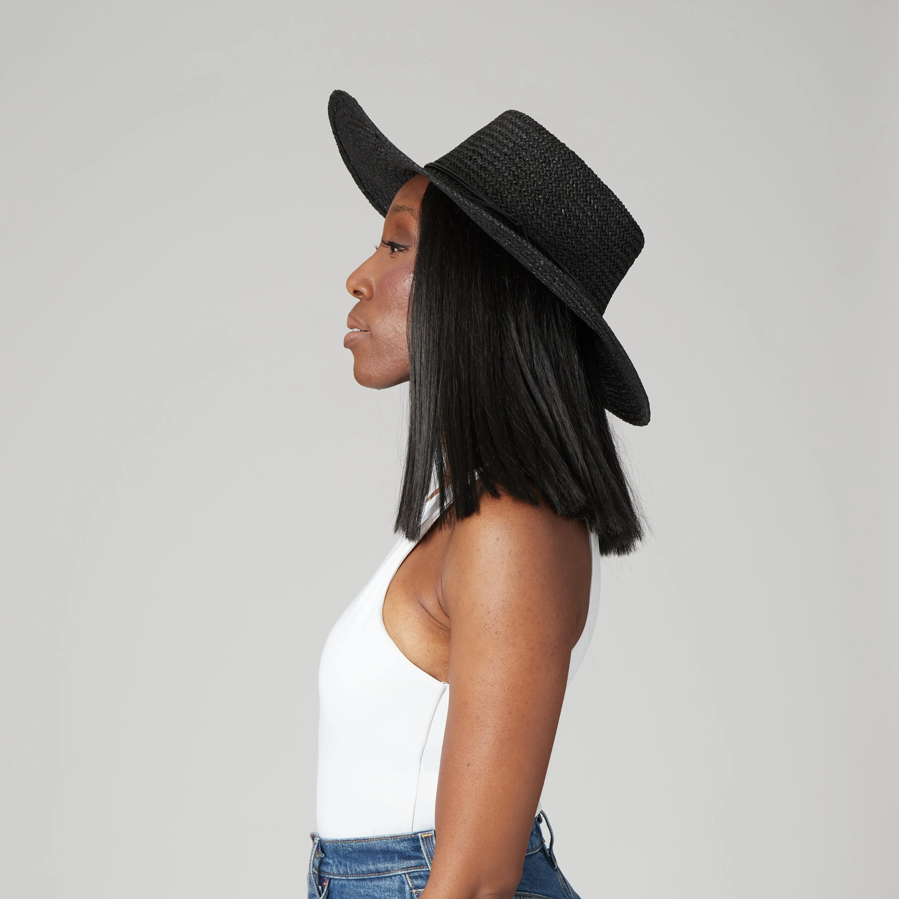 Women's Woven Paper Boater w/ Braided Band sold by San Diego Hat Company product image thumbnail 3