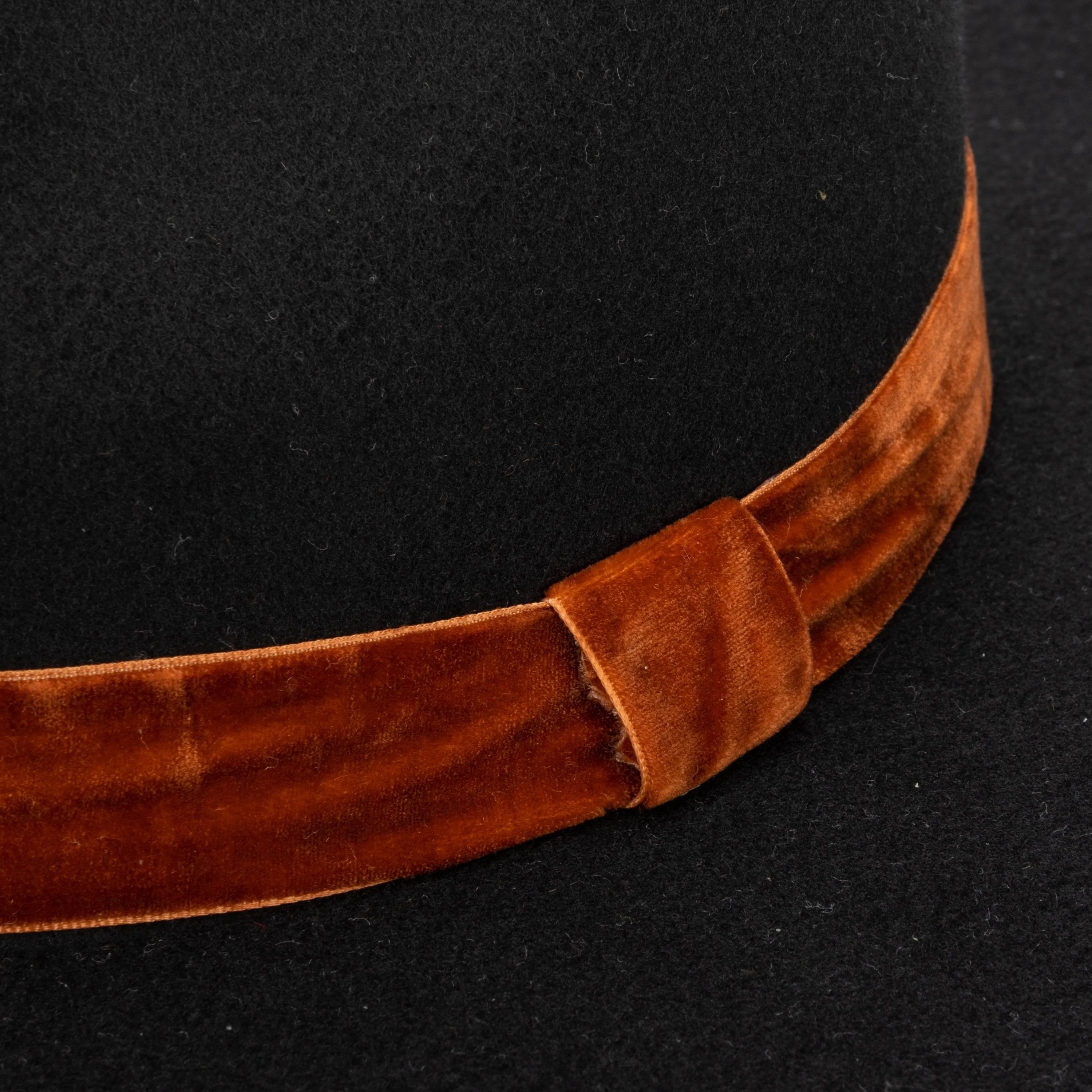 Women's Faux Felt Fedora W/ Velvet Band sold by San Diego Hat Company product image thumbnail 5