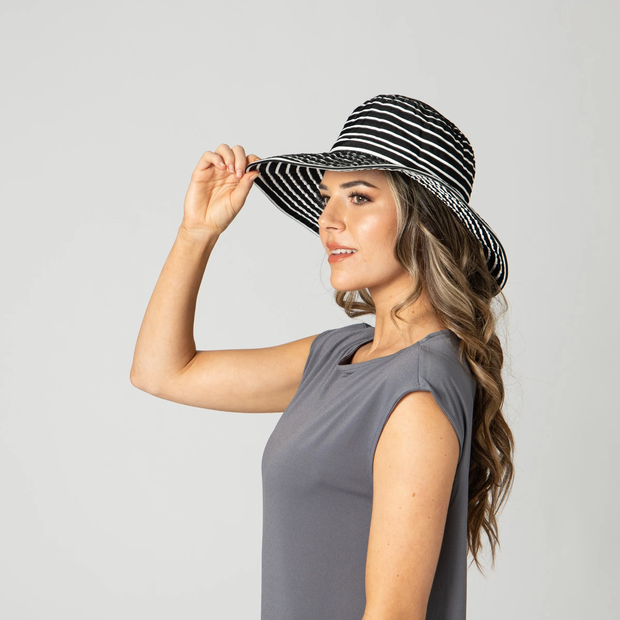 Women's Ribbon Braided Large Brim Hat with a Bow sold by San Diego Hat Company product image thumbnail 5