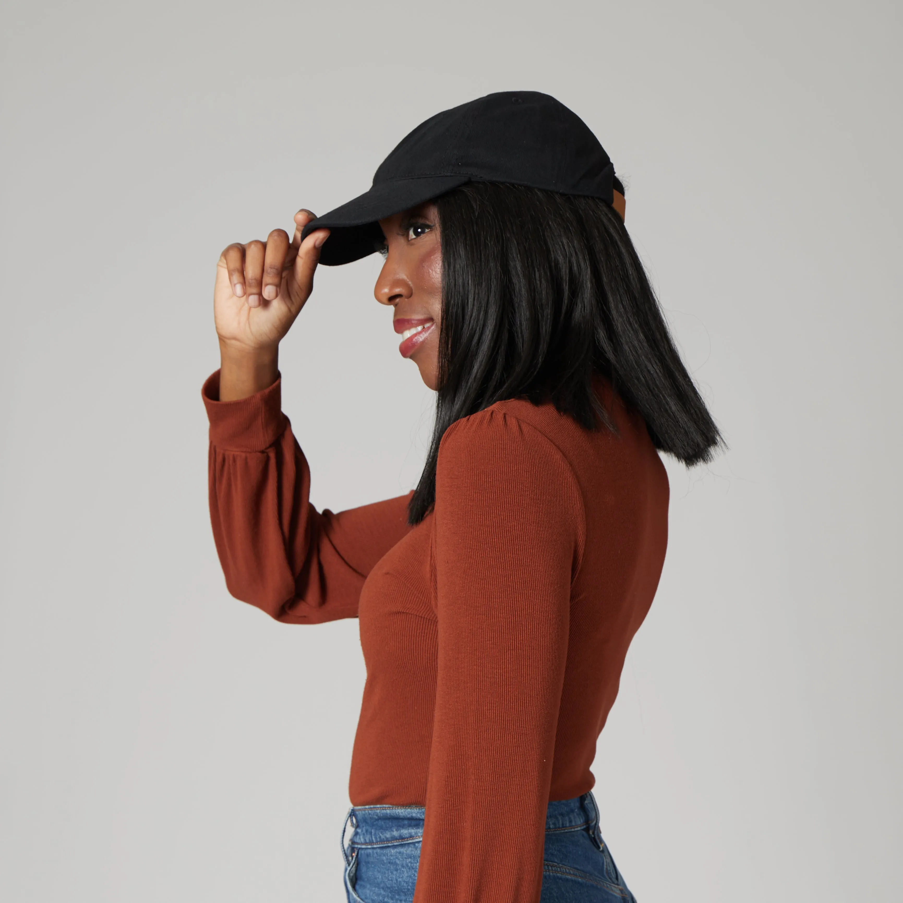 Women's Washed Ball Cap With Adjustable Leather Back sold by San Diego Hat Company product image thumbnail 3