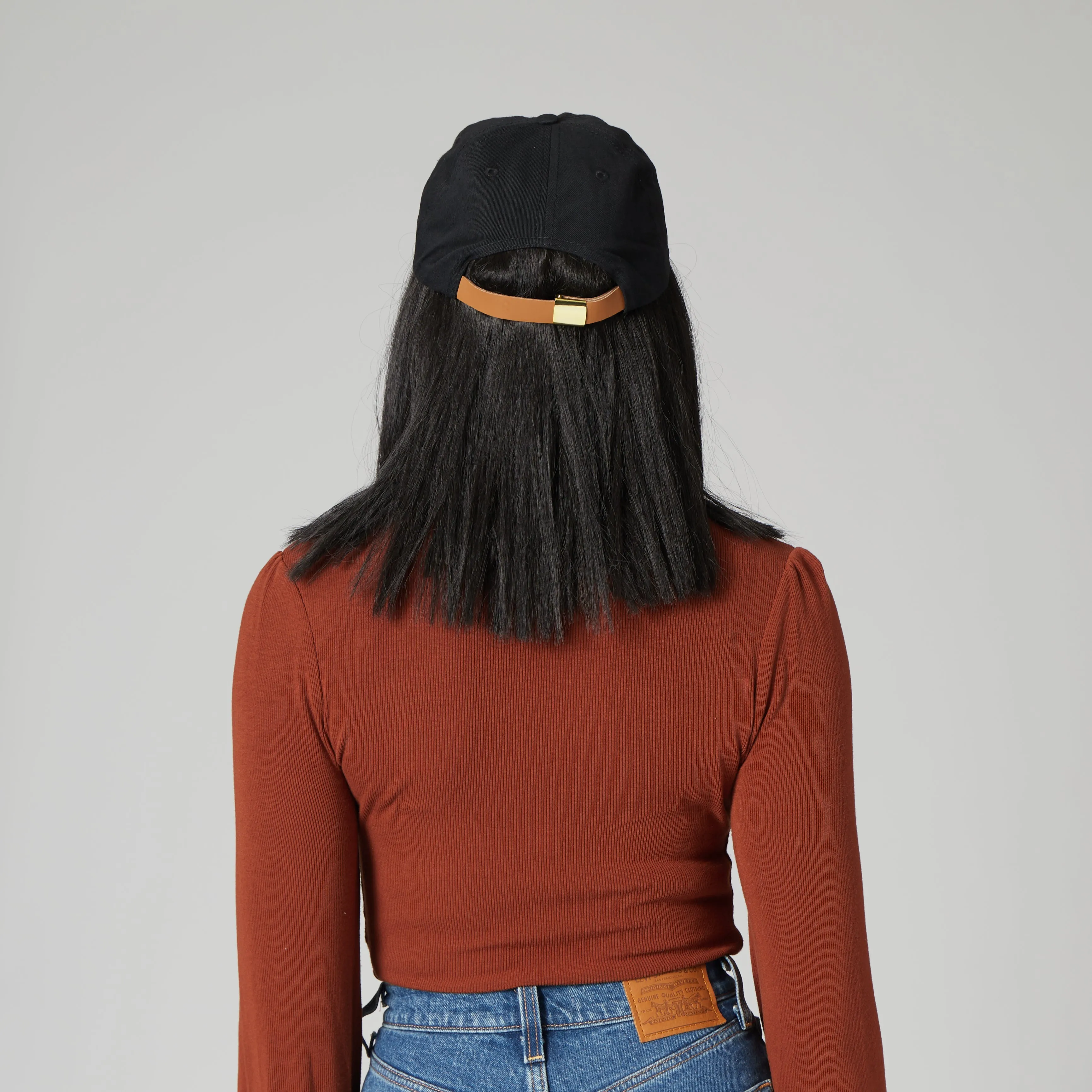 Women's Washed Ball Cap With Adjustable Leather Back sold by San Diego Hat Company product image thumbnail 4