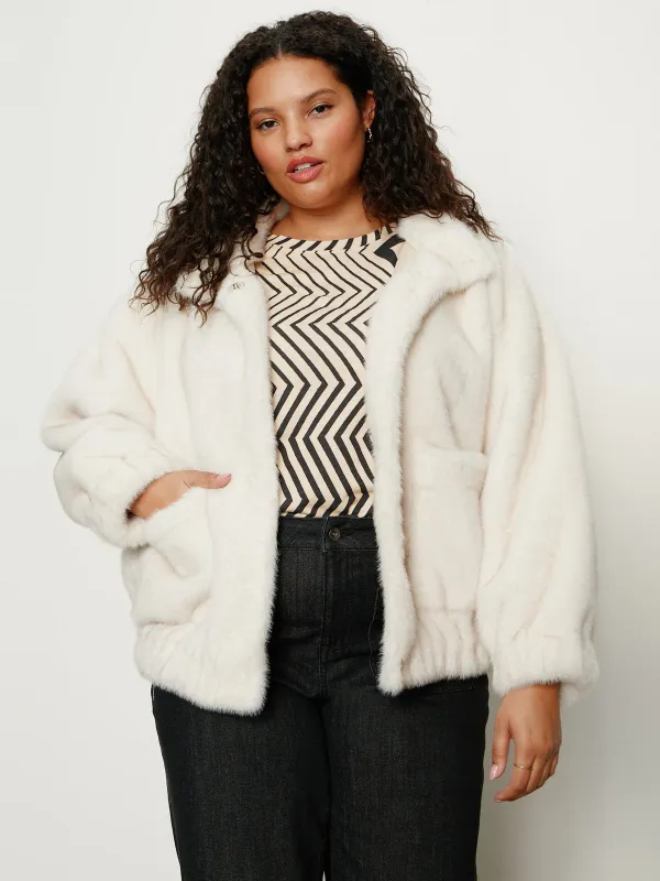 Coco Fur Jacket Almond Cream Extended Sizing sold by Sanctuary