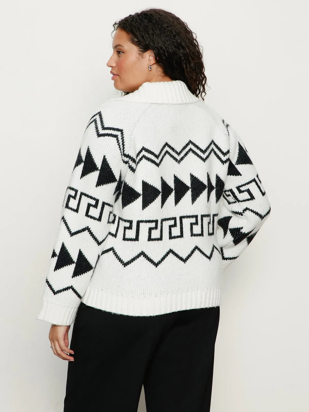 Below Zero Fairisle Popover Chalk And Black Fairisle Extended Sizing sold by Sanctuary product image thumbnail 4