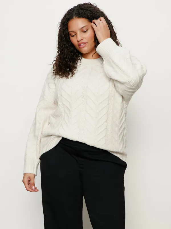 Snow Bunny Statement Sweater Chalk Extended Sizing sold by Sanctuary