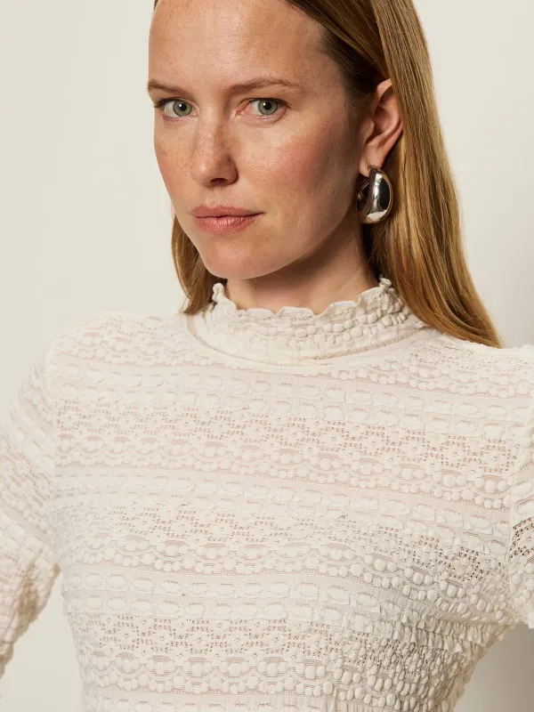 High Crew Lace Tee Chalk sold by Sanctuary