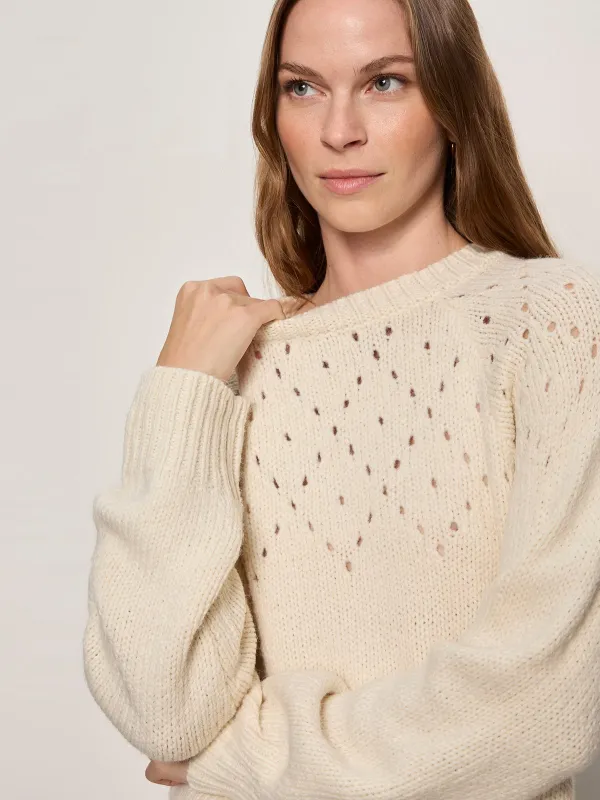 Femme Openwork Sweater Vanilla Creme sold by Sanctuary
