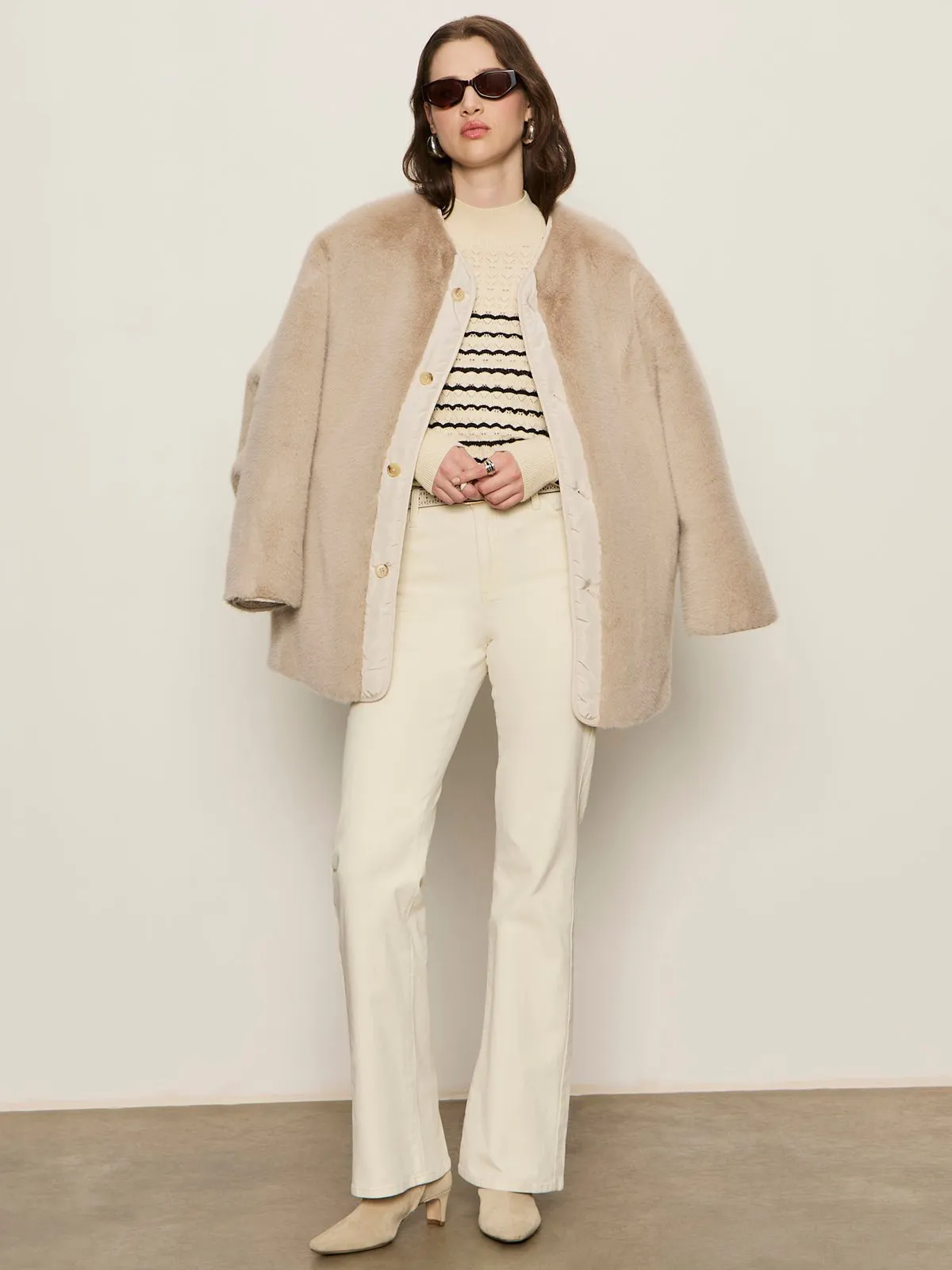 Forever Striped Mock Neck Vanilla Creme With Black Stripe sold by Sanctuary product image thumbnail 5