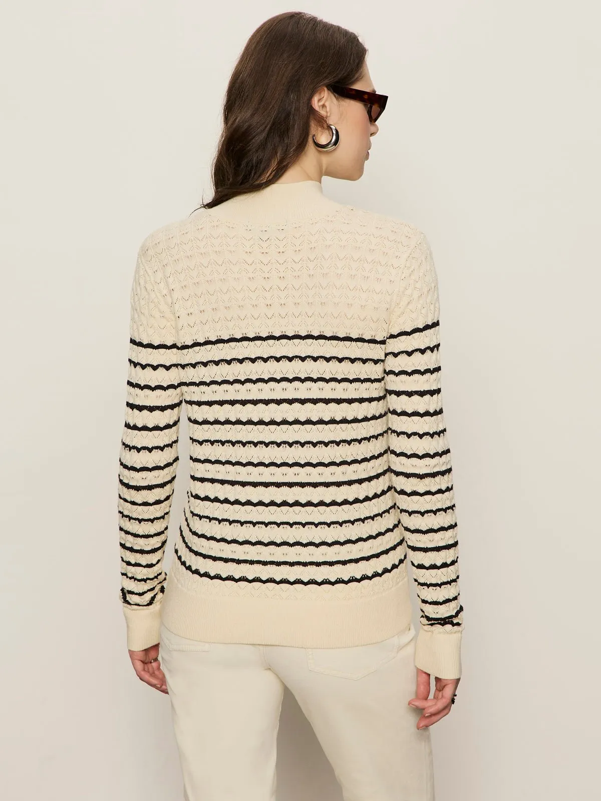 Forever Striped Mock Neck Vanilla Creme With Black Stripe sold by Sanctuary product image thumbnail 4