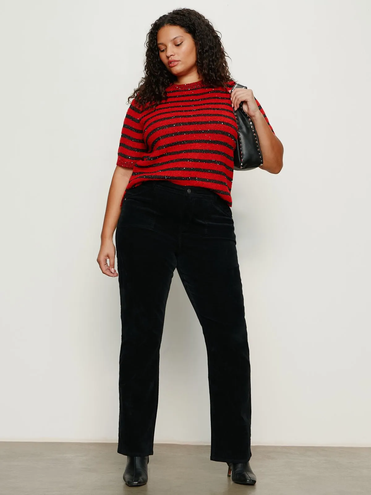 Short Sleeve Shine Sweater Tee Cherry Lacquer Shine Extended Sizing sold by Sanctuary product image thumbnail 5