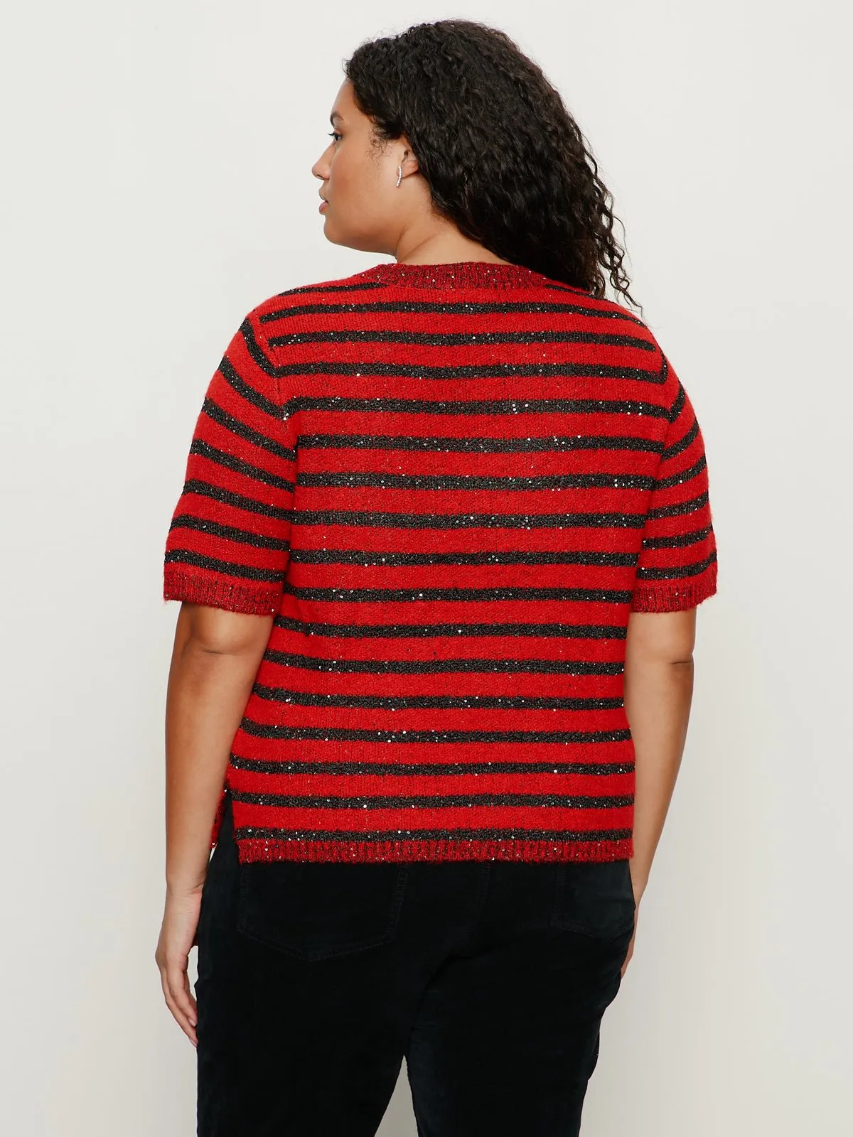 Short Sleeve Shine Sweater Tee Cherry Lacquer Shine Extended Sizing sold by Sanctuary product image thumbnail 2