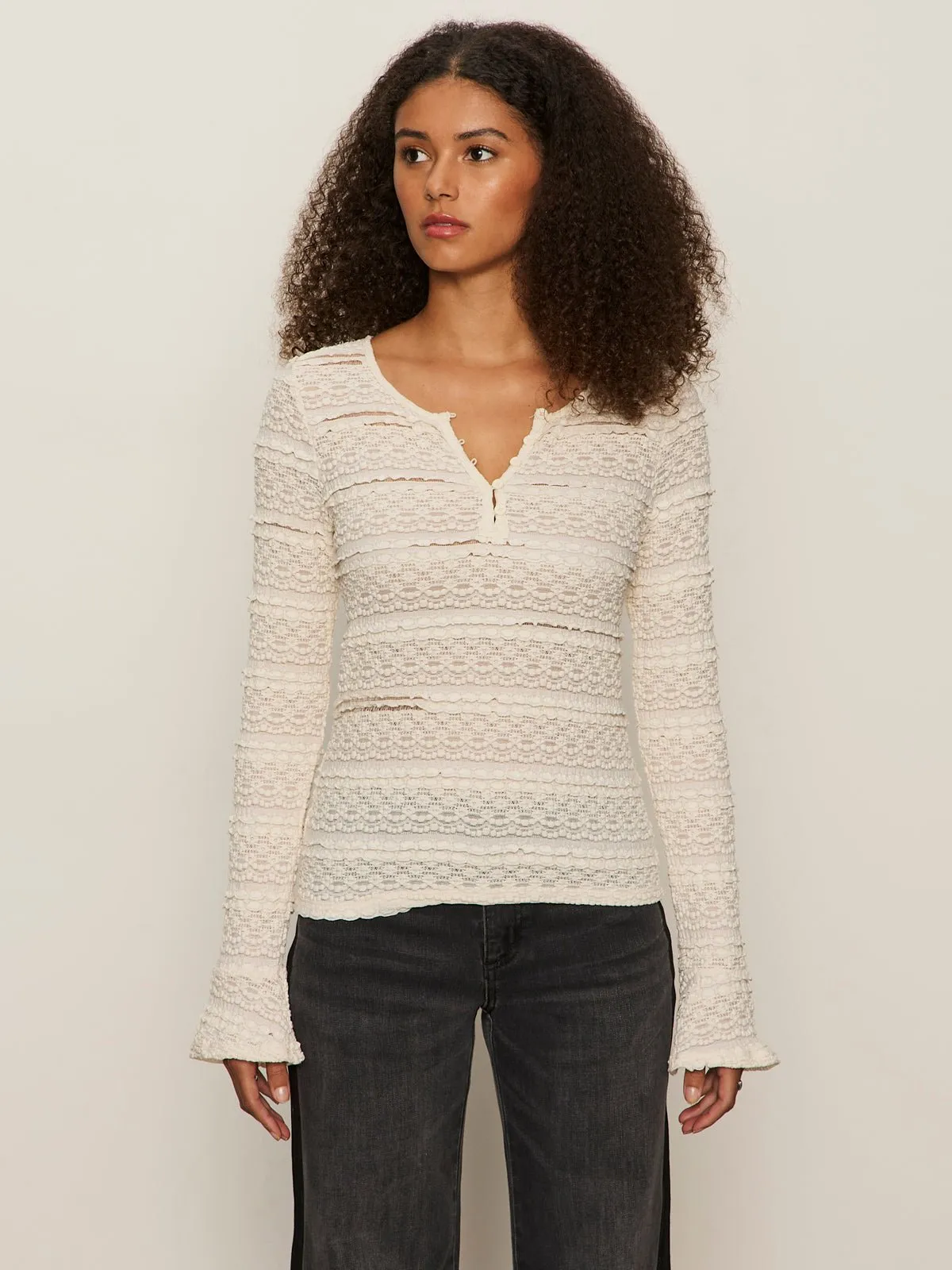 Lovely Lace Button Front Top Vintage Ivory sold by Sanctuary product image thumbnail 2