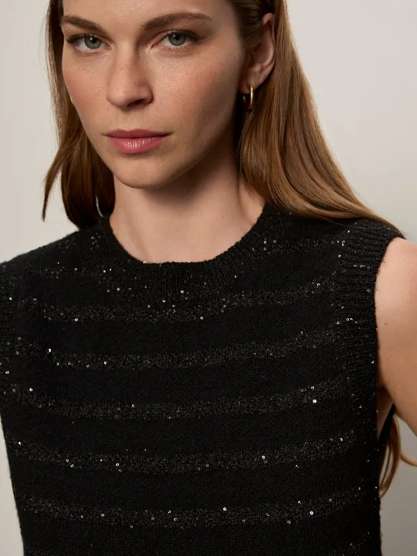 Shine Sweater Shell Black With Black Shine sold by Sanctuary