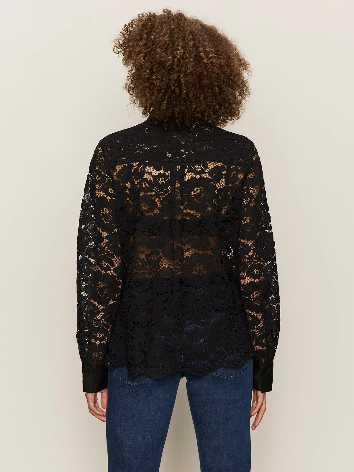 Serendipity Lace Tuxedo Shirt Black sold by Sanctuary product image thumbnail 4