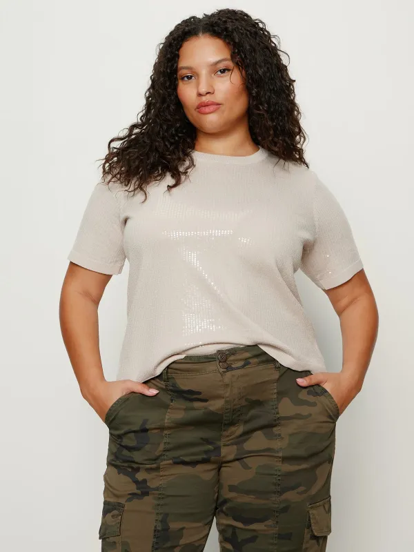 Sparkle Sequin Sweater Mother Of Pearl Extended Sizing sold by Sanctuary