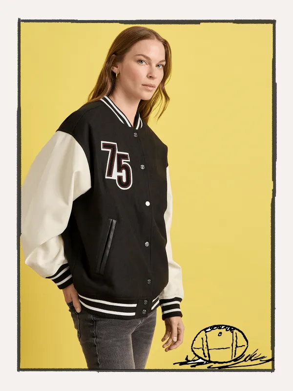 Sanctuary x PEANUTS 75th Anniversary Varsity Jacket made by Sanctuary