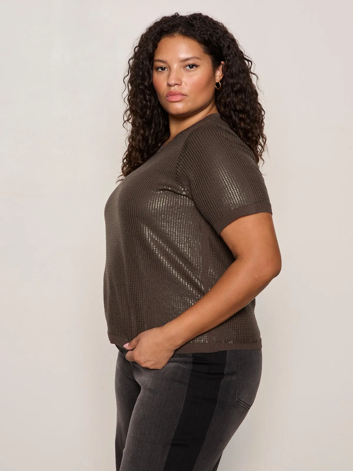 Sparkle Sequin Sweater Ink Extended Sizing sold by Sanctuary product image thumbnail 3
