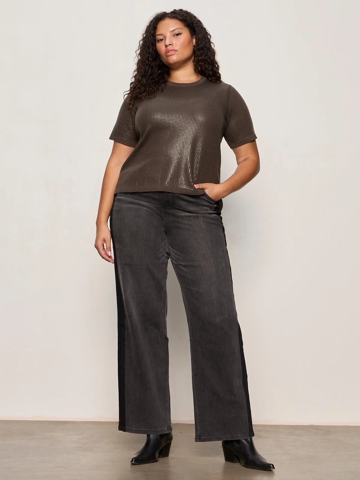 Sparkle Sequin Sweater Ink Extended Sizing sold by Sanctuary product image thumbnail 5
