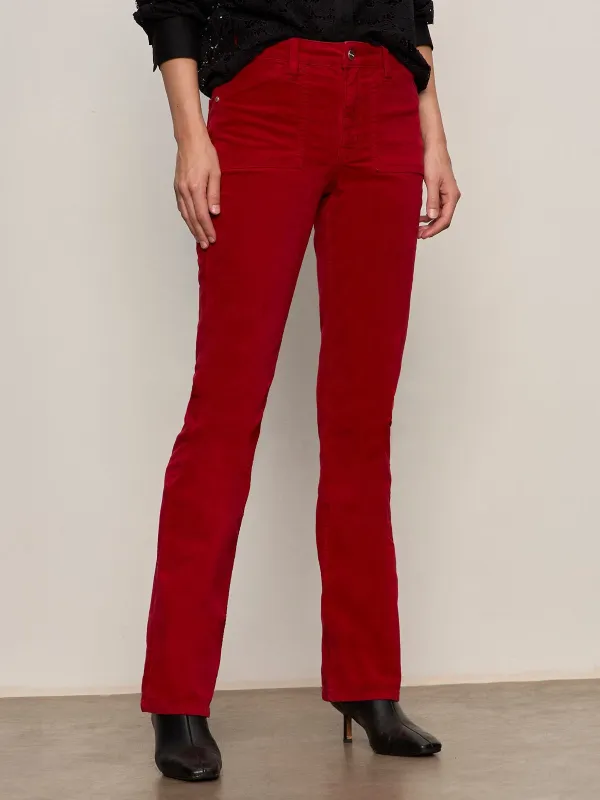 Velveteen Brook Bootcut Pant Cherry Lacquer Petite Sizing sold by Sanctuary