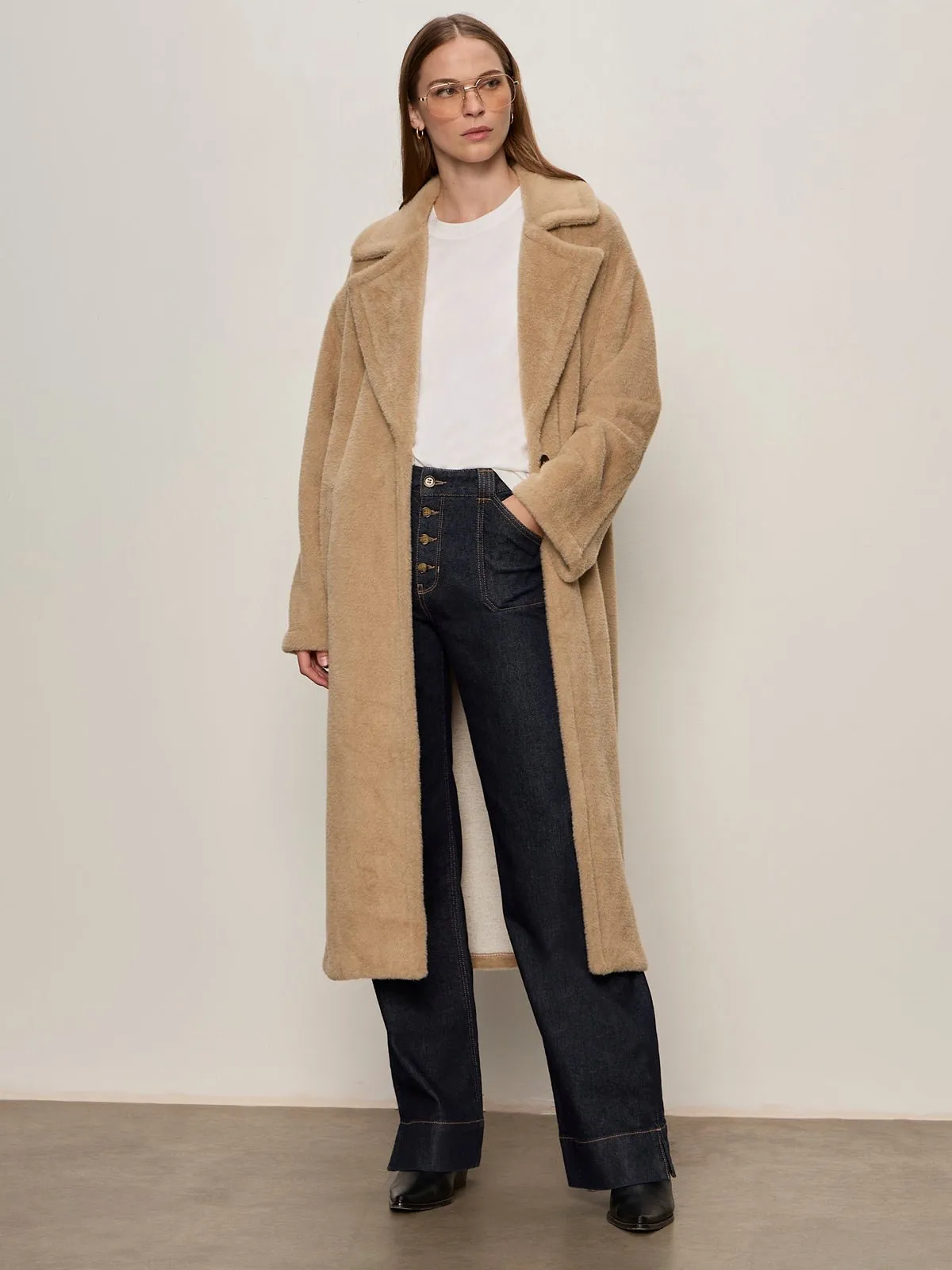 Live In Fur Coat Warm Camel sold by Sanctuary