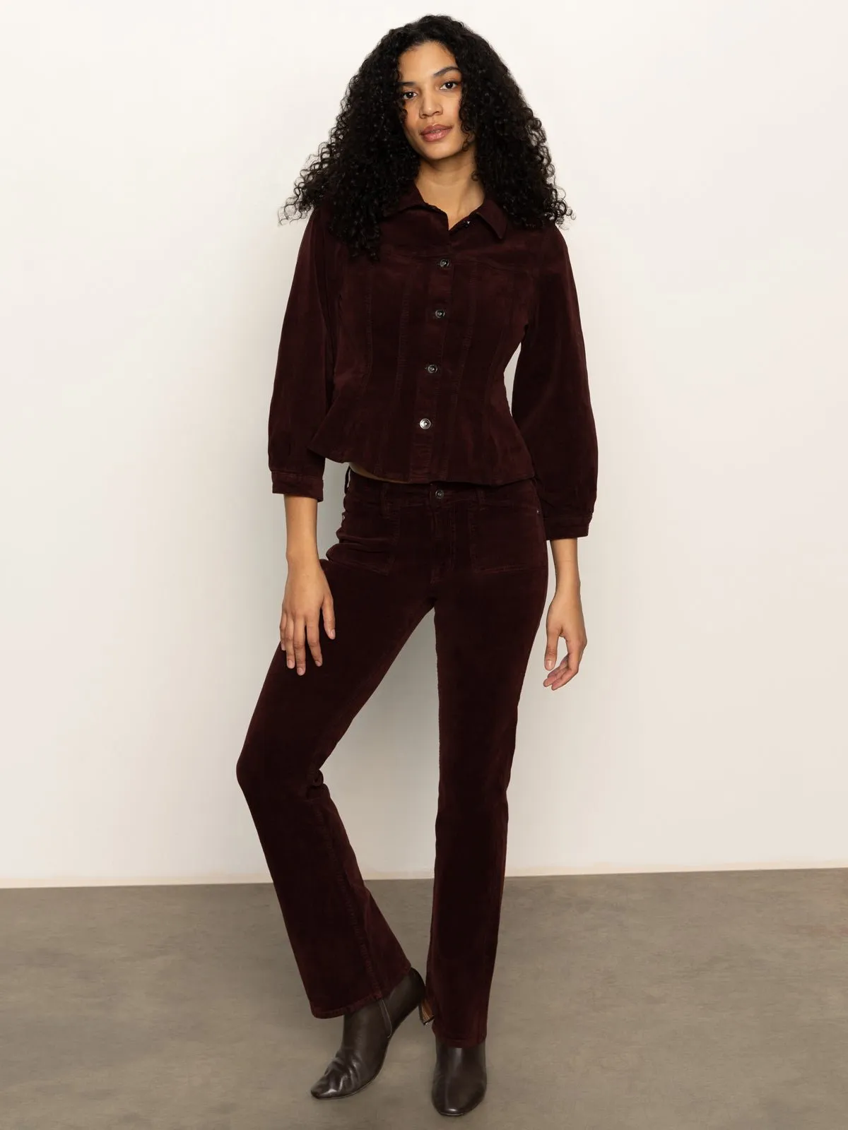 Velveteen Brook Bootcut Pant Dark Crimson sold by Sanctuary product image thumbnail 2