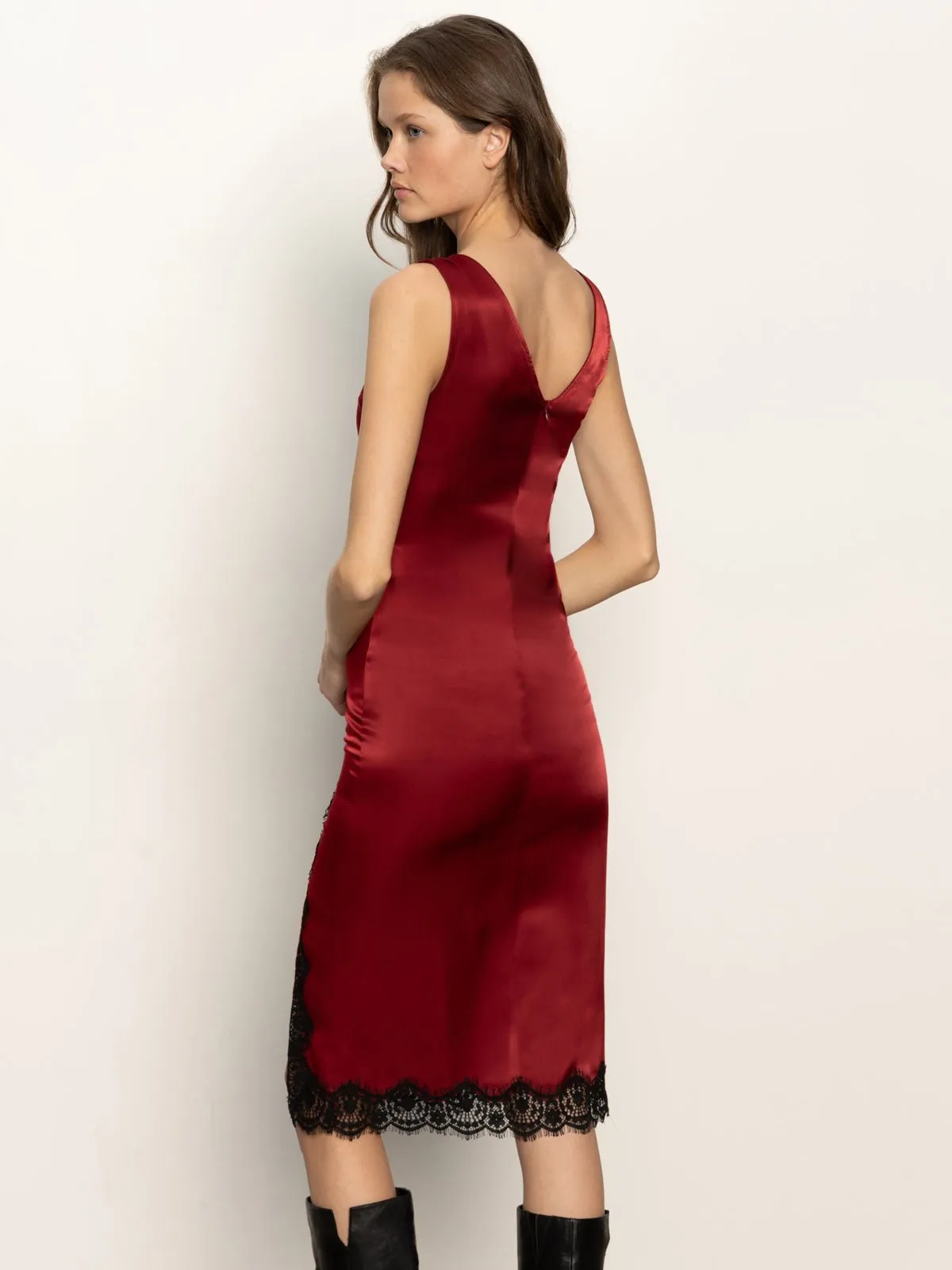 Revenge Midi Satin Dress Crimson sold by Sanctuary product image thumbnail 5