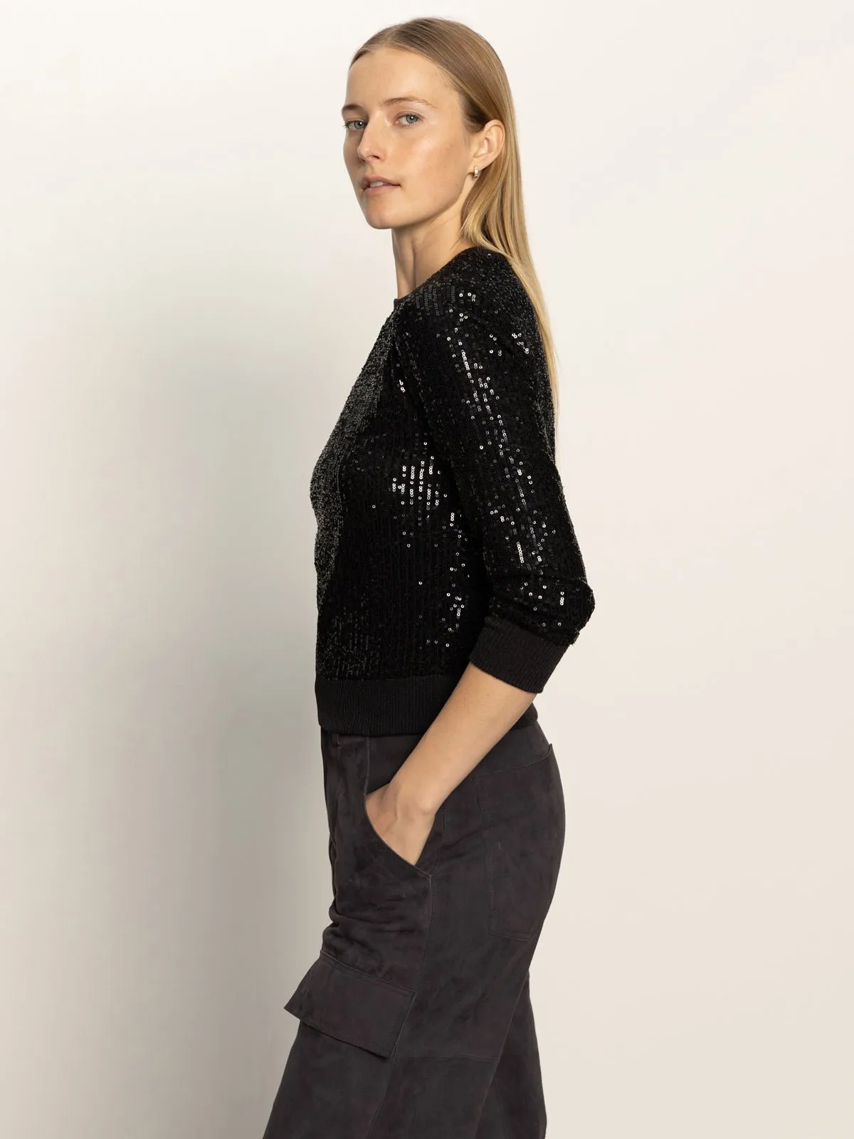 Relaxed Sparkle 3/4 Sleeve Popover Black sold by Sanctuary product image thumbnail 4