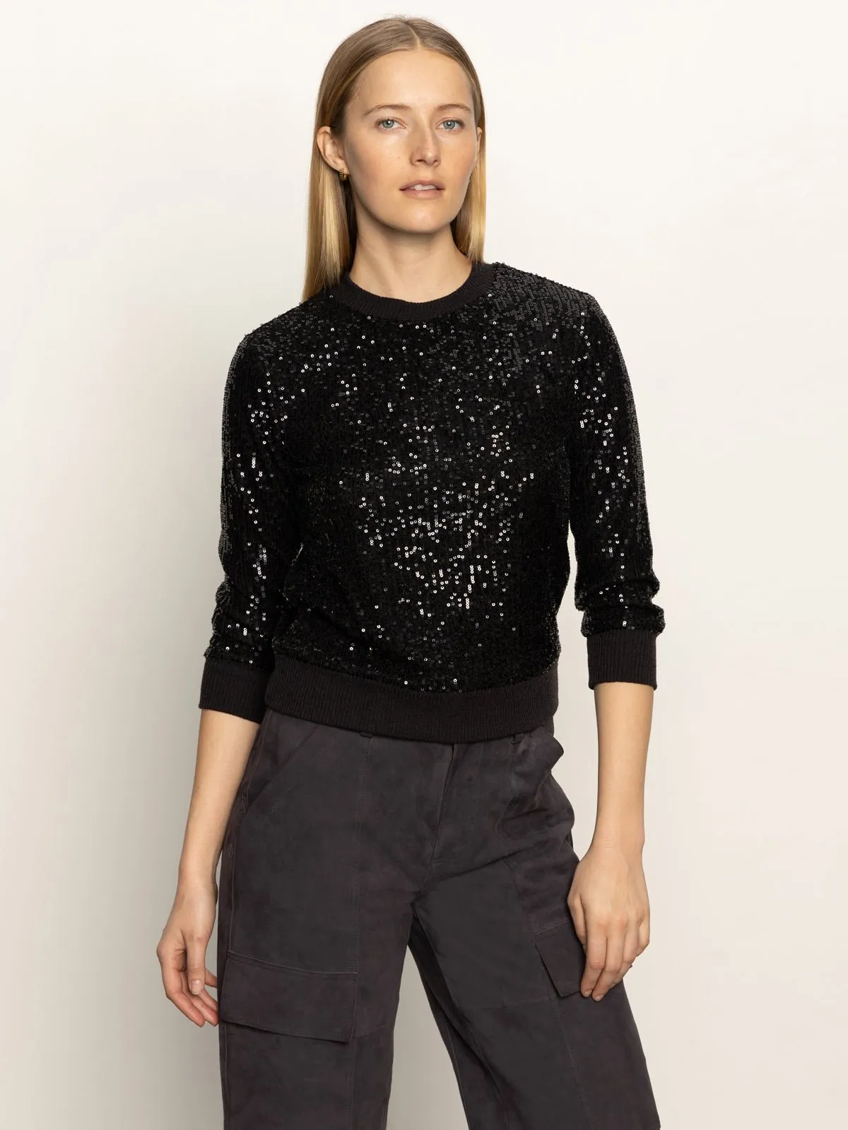 Relaxed Sparkle 3/4 Sleeve Popover Black sold by Sanctuary product image thumbnail 2