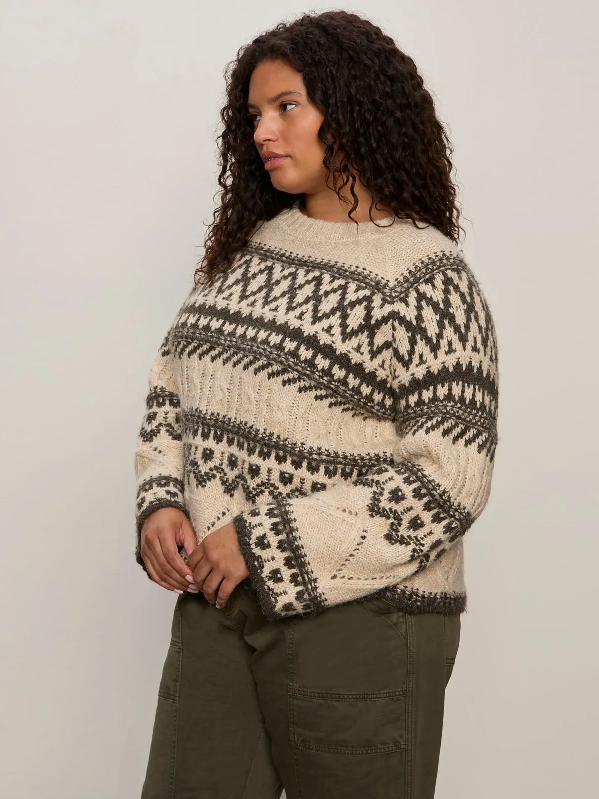 Fairisle Sweater Light Oat Multi Extended Sizing sold by Sanctuary product image thumbnail 3
