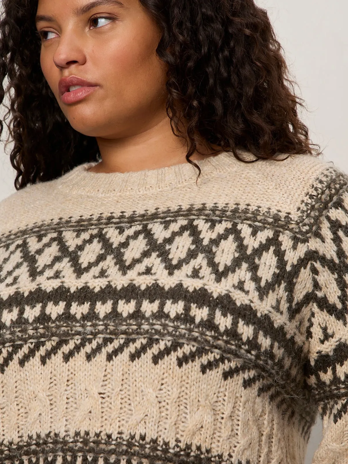Fairisle Sweater Light Oat Multi Extended Sizing sold by Sanctuary product image thumbnail 5