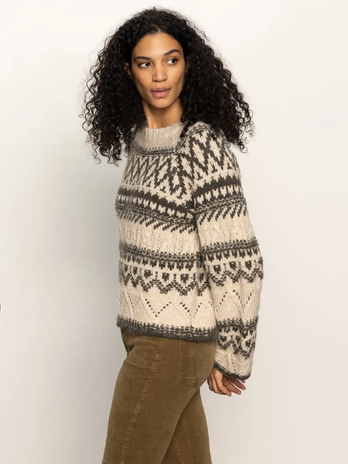 Fairisle Crew Neck Sweater Light Oat Multi sold by Sanctuary product image thumbnail 3