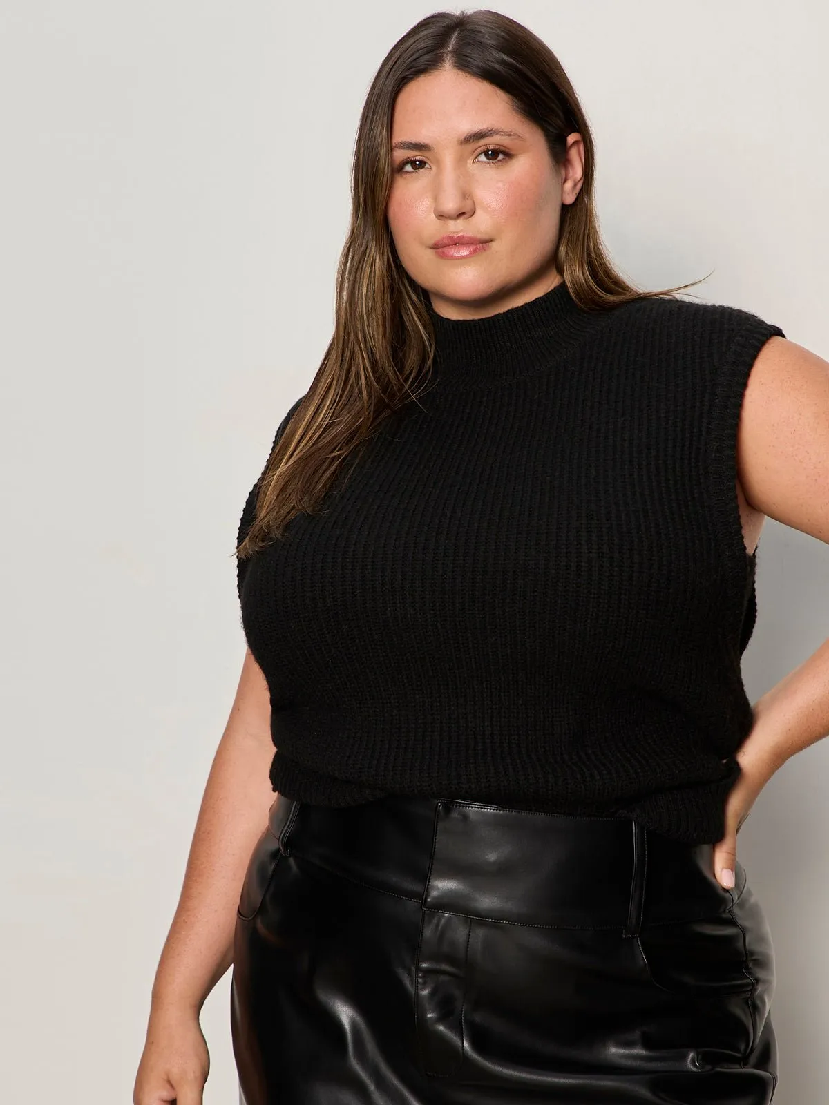 City Sweater Shell Black Extended Sizing sold by Sanctuary
