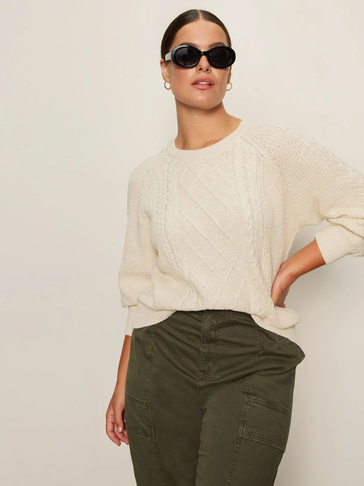 Nomad Cable Popover Chalk Extended Sizing sold by Sanctuary