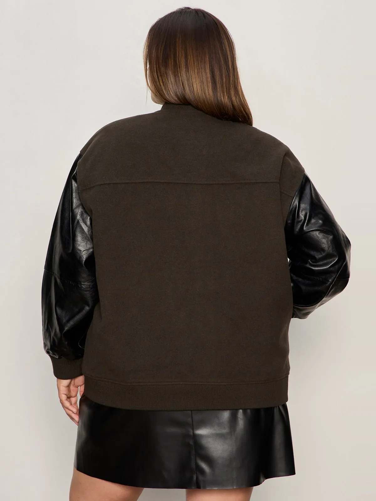 Club Varsity Jacket Midnight Olive Extended Sizing sold by Sanctuary product image thumbnail 4