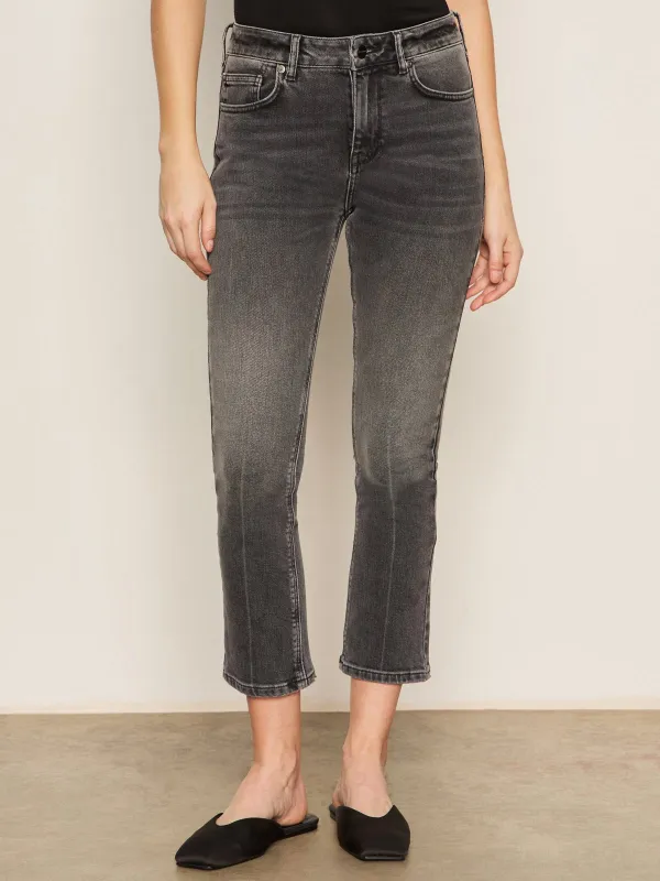 Astra Kick Crop Jean Washed Black Denim sold by Sanctuary