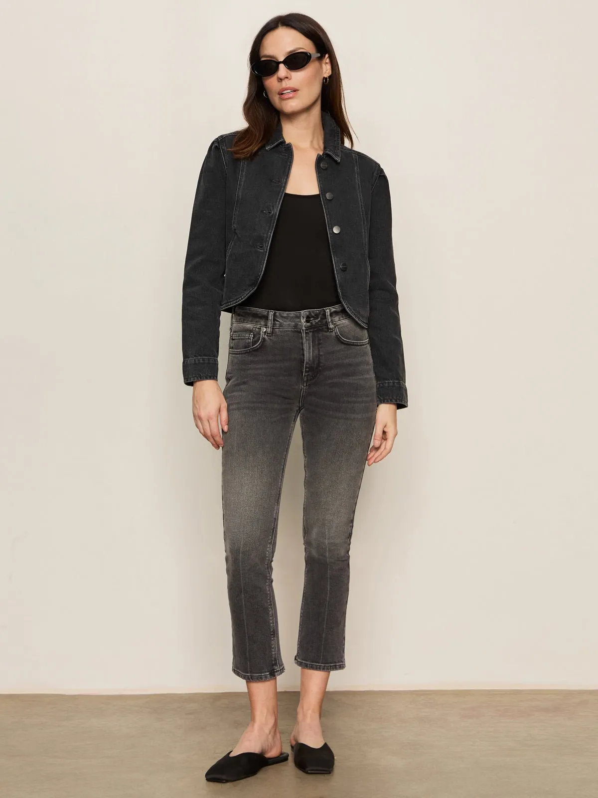 Astra Kick Crop Jean Washed Black Denim sold by Sanctuary product image thumbnail 5