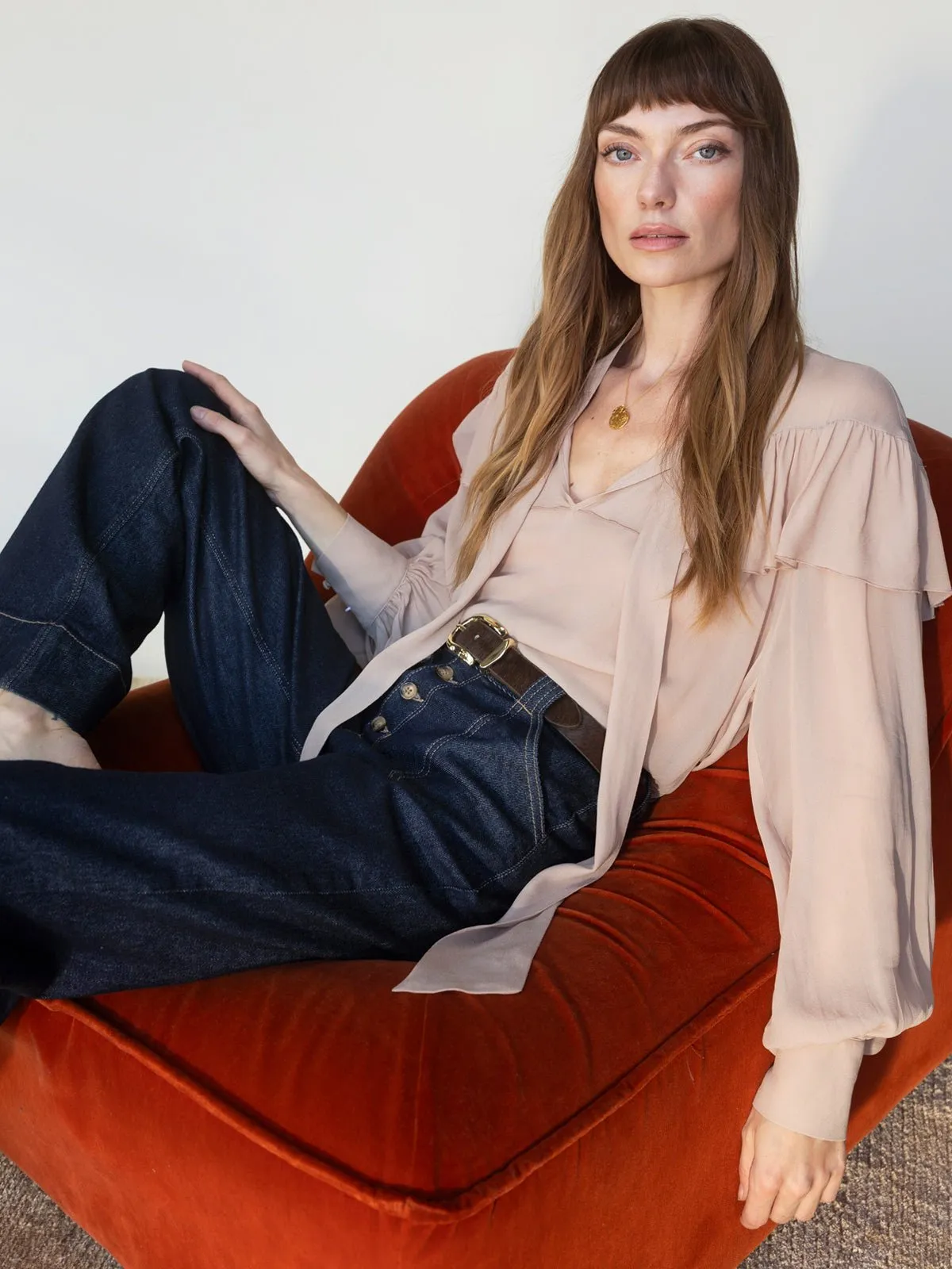 Fade Into You Ruffle Blouse Fawn sold by Sanctuary