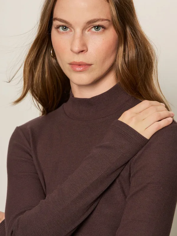 Long Sleeve Mock Essential Top Semi Sweet sold by Sanctuary