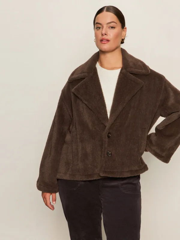 Colette Fur Jacket Choco Chip Extended Sizing sold by Sanctuary