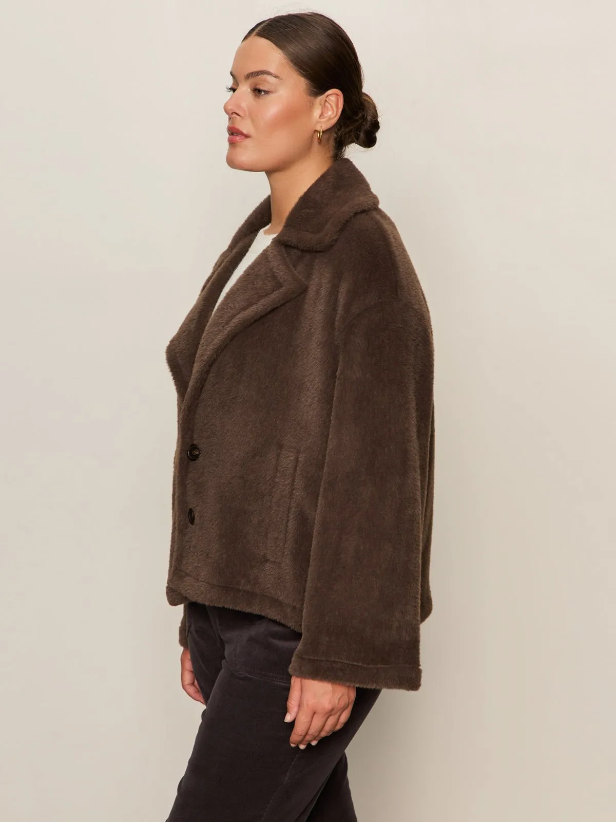 Colette Fur Jacket Choco Chip Extended Sizing sold by Sanctuary product image thumbnail 3