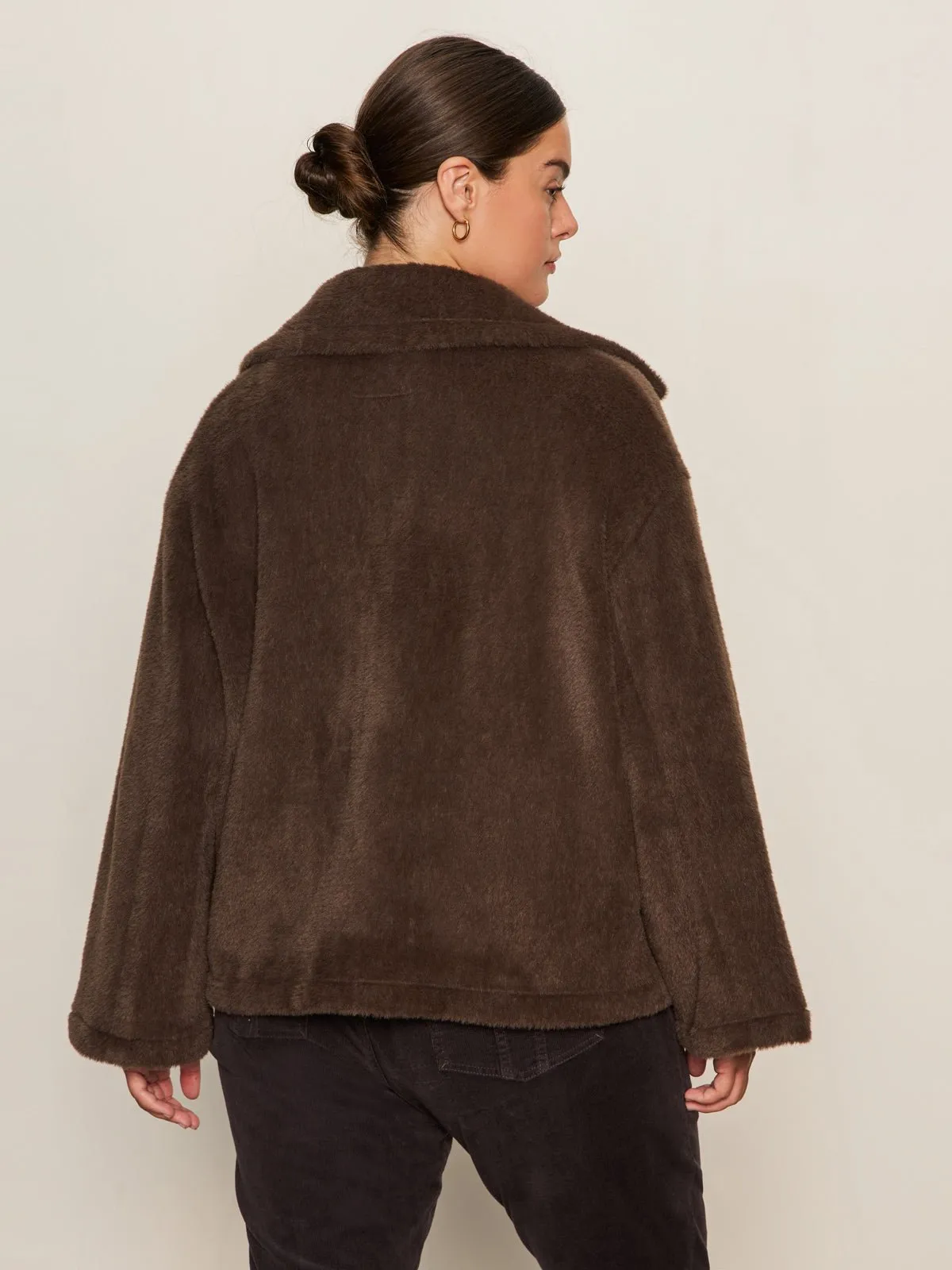 Colette Fur Jacket Choco Chip Extended Sizing sold by Sanctuary product image thumbnail 4