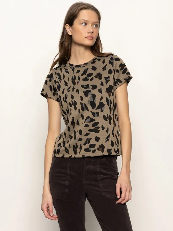 Double Knit Perfect Tee Winter Leopard sold by Sanctuary