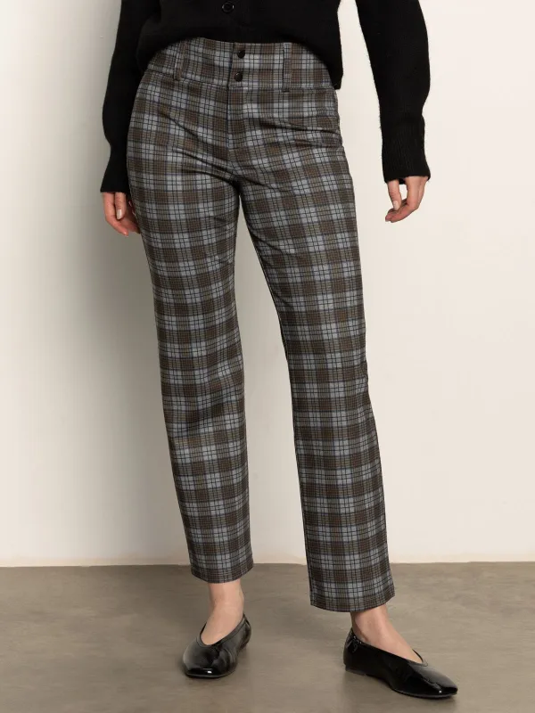 90's Straight Legging Burnt Olive Plaid sold by Sanctuary