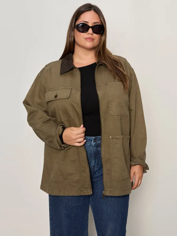 Barn Jacket Burnt Olive Extended Sizing sold by Sanctuary