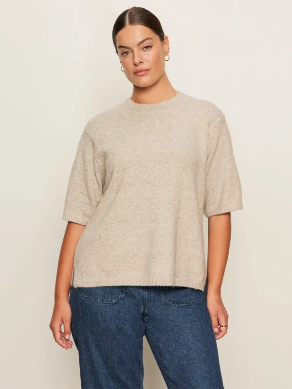 Perfect Sweater Tee Heather Pearl Extended Sizing sold by Sanctuary