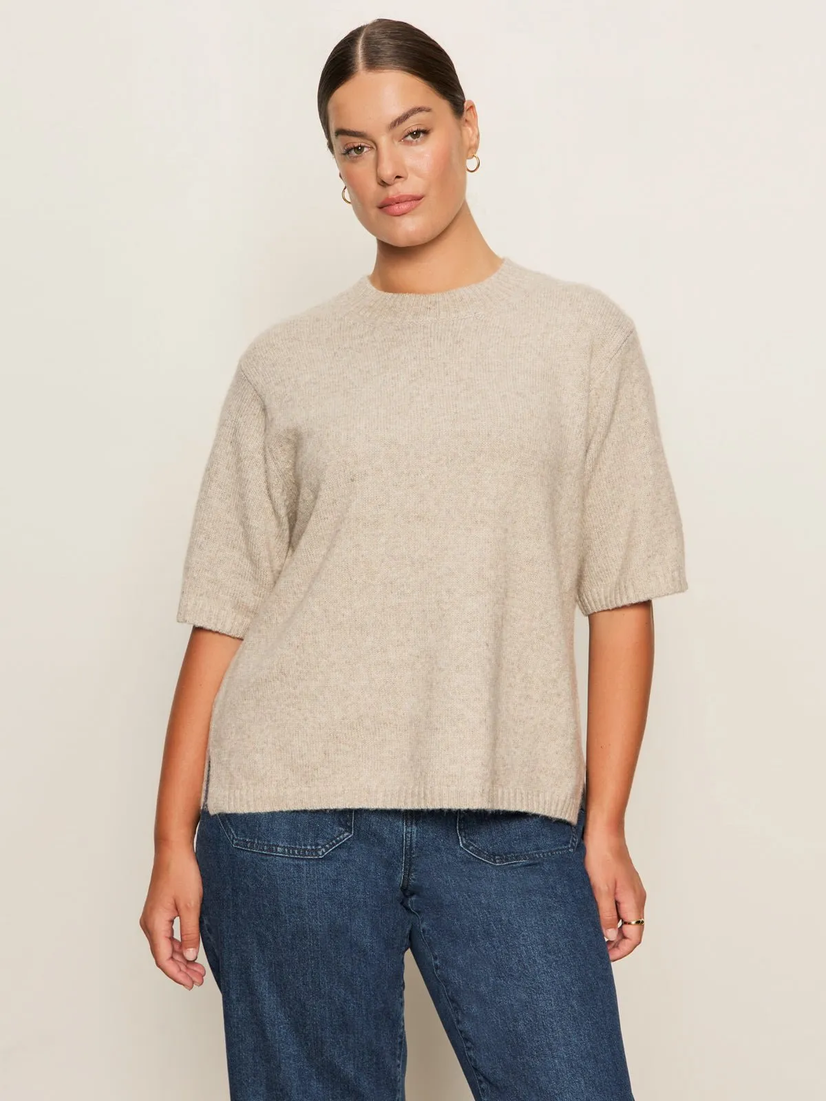 Perfect Sweater Tee Heather Pearl Extended Sizing sold by Sanctuary