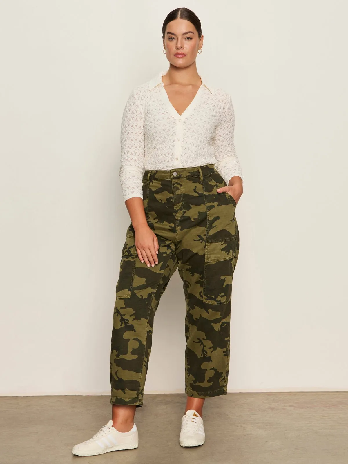 Boyfriend Utility Pant Rambler Camo Extended Sizing sold by Sanctuary product image thumbnail 5