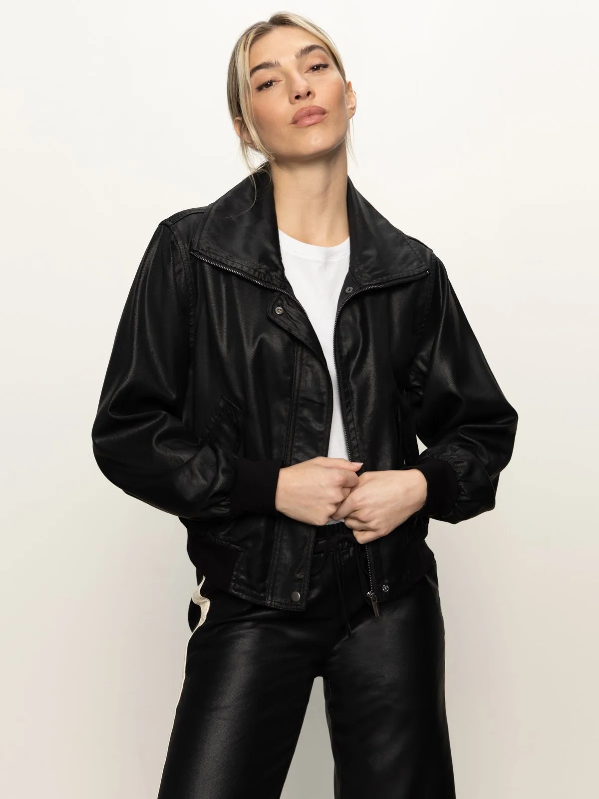 Coated Twill Bomber Jacket Black sold by Sanctuary product image thumbnail 2