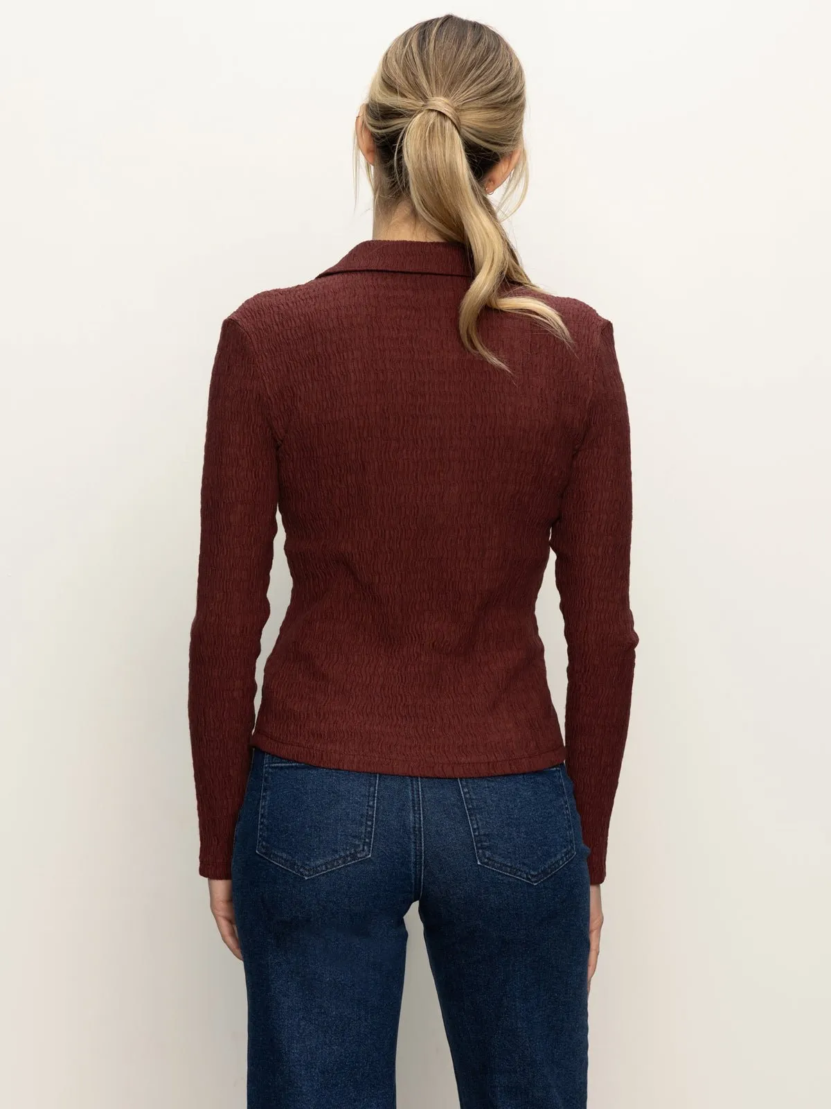 Long Sleeve Textured Top Chicory sold by Sanctuary product image thumbnail 4