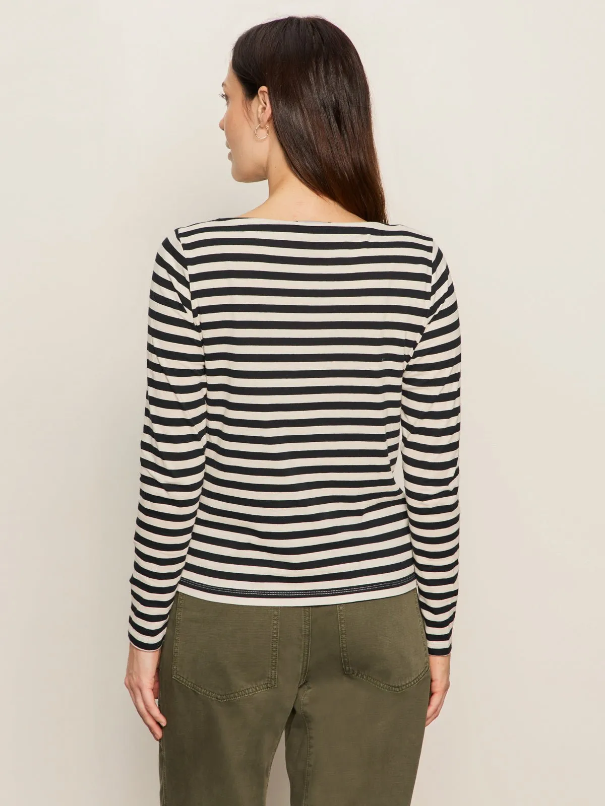 Boatneck Long Sleeve Tee Light Oat/Black Stripe sold by Sanctuary product image thumbnail 2